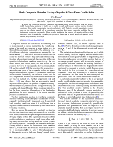 Elastic Composite Materials Having a Negative Stiffness Phase Can Be... W. J. Drugan *