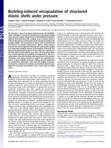 Buckling-induced encapsulation of structured elastic shells under pressure Jongmin Shim , Claude Perdigou