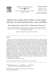 Surface free energy and its effect on the elastic Re´mi Dingreville