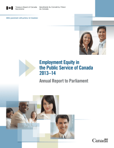 Employment Equity in the Public Service of Canada 2013–14 Annual Report to Parliament
