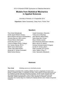 Models from Statistical Mechanics in Applied Sciences Speakers