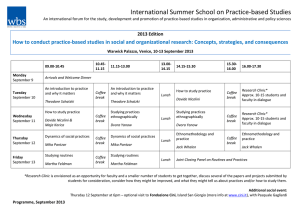 International Summer School on Practice-based Studies