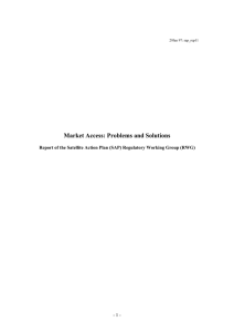Market Access: Problems and Solutions - 1 - 29Jan 97: sap_rep11