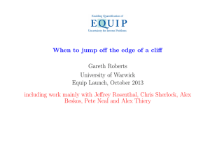 When to jump off the edge of a cliff Gareth Roberts