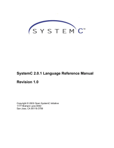 SystemC 2.0.1 Language Reference Manual Revision 1.0