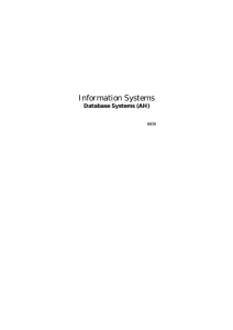 Information Systems Database Systems (AH) 6839