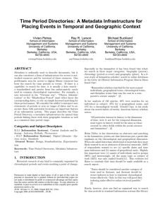 Time Period Directories: A Metadata Infrastructure for