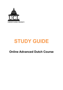 STUDY GUIDE  Online Advanced Dutch Course