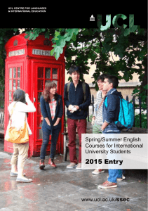 2015 Entry ssec Spring/Summer English Courses for International