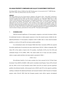 DO ASIAN PROPERTY COMPANIES ADD VALUE TO INVESTMENT PORTFOLIO?