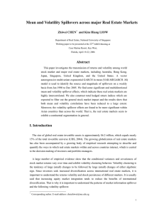 Mean and Volatility Spillovers across major Real Estate Markets  Zhiwei CHEN