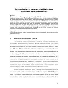 An examination of common volatility in Asian securitized real estate markets Abstract