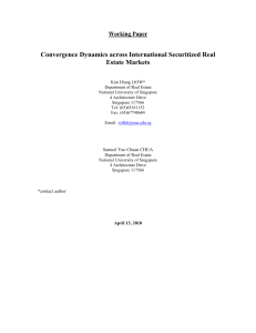 Convergence Dynamics across International Securitized Real Estate Markets Working Paper