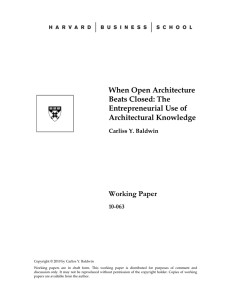 When Open Architecture Beats Closed: The Entrepreneurial Use of Architectural Knowledge