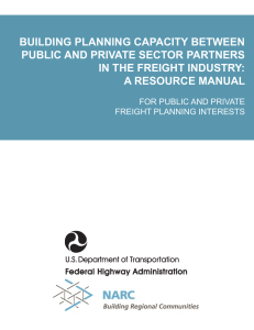BUILDING PLANNING CAPACITY BETWEEN PUBLIC AND PRIVATE SECTOR PARTNERS A RESOURCE MANUAL