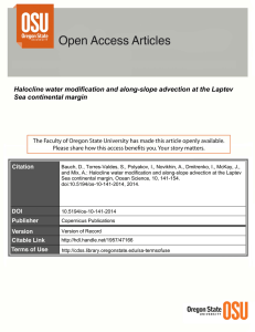 Halocline water modification and along-slope advection at the Laptev