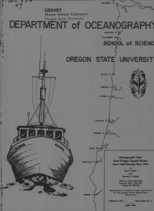 DEPARTMENT of OCEANOGRAPH) OREGON STATE UNIVERSIT SCHOOL of SCIENC LIBRARY