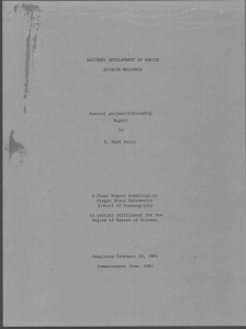 HATCHERY DEVELOPMENT OF MARINE BIVALVE MOLLUSCS Special project/Internship Report