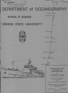 DEPARTMENT of OCEANOGRAPHY 0  OREGON STATE UNIVERSITY