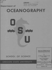 0 OCEANOGRAPHY Department of SCHOOL OF SCIENCE