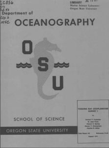 OCEANOGRAPHY C854, Department SCHOOL OF SCIENCE