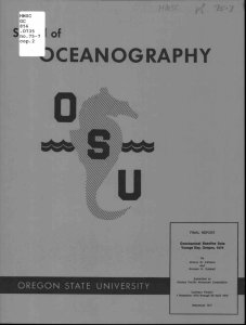 OCEANOGRAPHY of OREGON STATE UNIVERSITY S