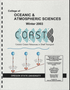 OCEANIC &amp; ATMOSPHERIC SCIENCES College of Winter 2003
