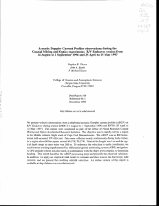 Acoustic Doppler Current Profiler observations during the