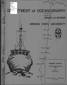 of OCEANOGRAPHY OREGON STATE UNIVERSITY SCHOOL of SCIENCE LI