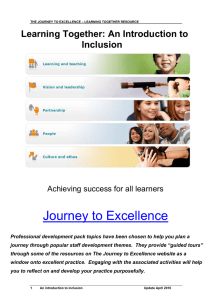 Journey to Excellence Learning Together: An Introduction to Inclusion