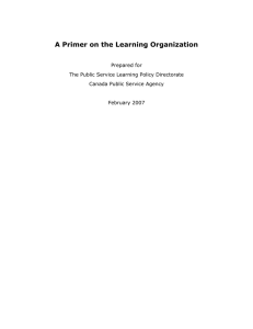 A Primer on the Learning Organization  Prepared for