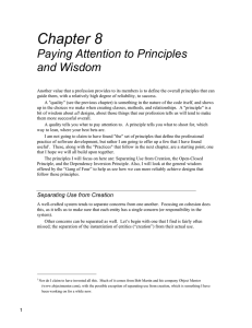 Chapter 8 Paying Attention to Principles and Wisdom