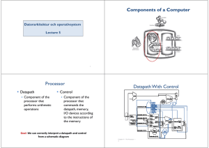 Components of a Computer Processor Datapath With  Control 