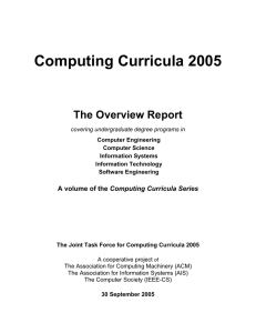 Computing Curricula 2005  The Overview Report Computing Curricula Series