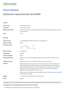 Dyclonine hydrochloride ab143090 Product datasheet Overview Product name