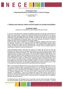 Input I. History and memory culture and its impact on society... by Sonja Leboš