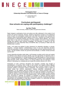 Curriculum and beyond: How schools are coping with participatory challenge?