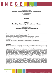 Report  Forum 2 Teaching Citizenship Education in Schools