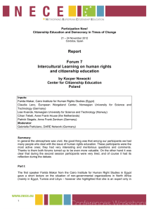 Report  Forum 7 Intercultural Learning on human rights