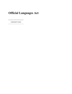 Official Languages Act  Annotated version