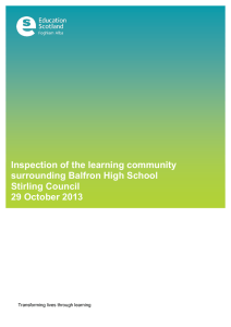Inspection of the learning community surrounding Balfron High School Stirling Council