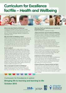 Curriculum for Excellence factfile – Health and Wellbeing
