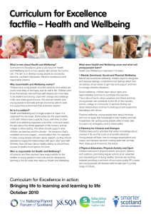 Curriculum for Excellence factfile – Health and Wellbeing