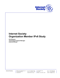 Internet Society Organization Member IPv6 Study Phil Roberts