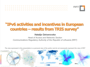 “IPv6 activities and incentives in European Natalija Gelvanovska