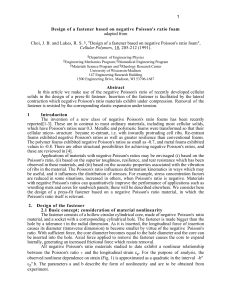 1 Design of a fastener based on negative Poisson's ratio foam