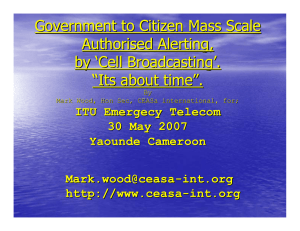 Government to Citizen Mass Scale Authorised Alerting, by