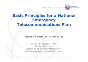 Basic Principles for a National Emergency Telecommunications Plan