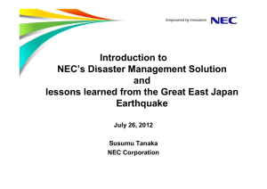 Introduction to NEC’s Disaster Management Solution and