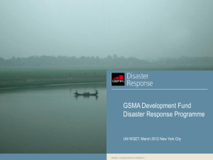 GSMA Development Fund Disaster Response Programme